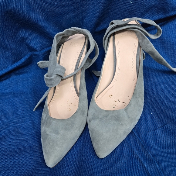 AD & Daughters Grey Suede Kitten Heel Ankle Tie Shoe 8 - Picture 13 of 13